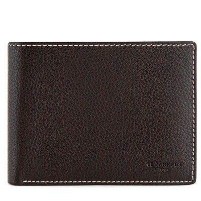Portefeuille horizontal zippé 2 volets en cuir grainé CHARLES LE TANNEUR