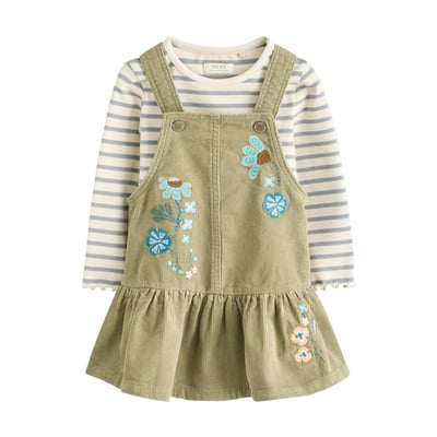 Robe salopette velours/haut manches longues NEXT