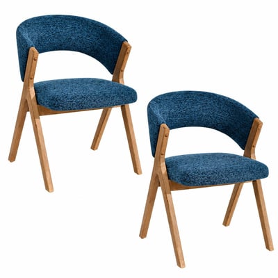 Chaise bois et tissu, dossier arrondi (lot de 2) AGADE PIER IMPORT