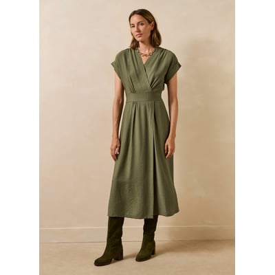 Robe longue cintrée à cache-cœur LA FEE MARABOUTEE