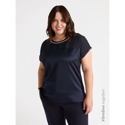 Top en satin et jersey , un mélange de deux tissus différents FIORELLA RUBINO