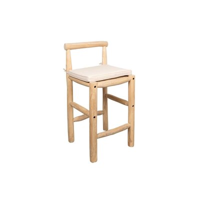Tabouret haut en branches de teck naturel AUBRY GASPARD