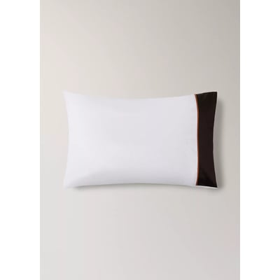 Deux taies d'oreiller en coton avec bordure en satin et passepoil contrasté, 50 x 75 cm MANGO HOME