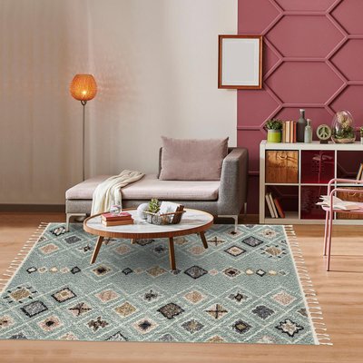 Tapis berbère tissé motif saharien PASTEL E UN AMOUR DE TAPIS