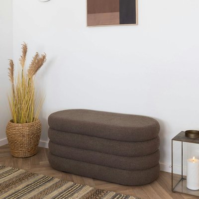 Banc coffre déco en tissu marron bouclette BRUGES PIER IMPORT