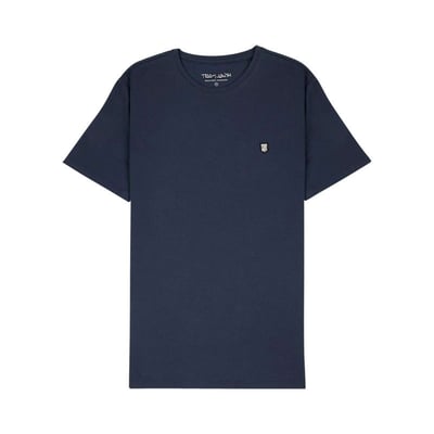 T-shirt en coton marine uni avec une coupe droite à col rond TEDDY SMITH