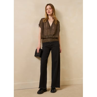 Jean flare taille haute en coton biologique LA FEE MARABOUTEE