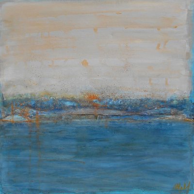 Tableau moderne rivage d'or HEXOA