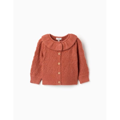 Cardigan en maille ajourée avec col à volants ZIPPY