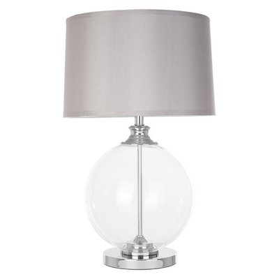 Small Glass Orb with Silk Shade Table Lamp SO'HOME