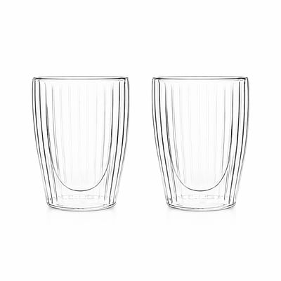 Lot de 2 tasses 35cl en verre borosilicate double paroi, HERA OGO LIVING