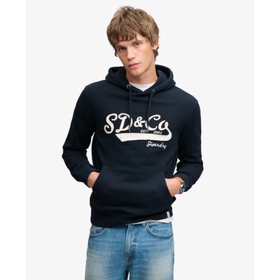 Sweat à capuche SD&Co Washed Embroidered coupe décontractée SUPERDRY