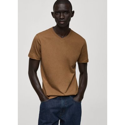 T-shirt col en V slim-fit 100 % coton MANGO MAN