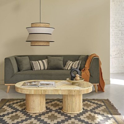 Table basse en canne de rotin ovale ALMA BERAH GETAH