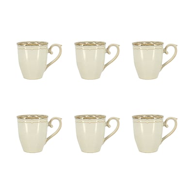 Lot de 6 mugs 30cl en grès, SIGNATURE NOVASTYL