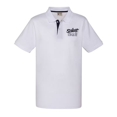 Polo shirt with embroidered logo and contrasting placket SCHOTT