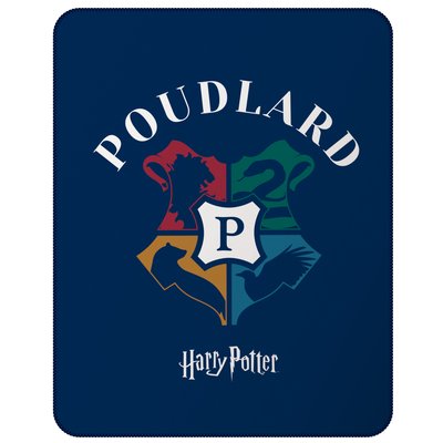 Plaid Polaire Imprimé 100% Polyester, Blason HARRY POTTER