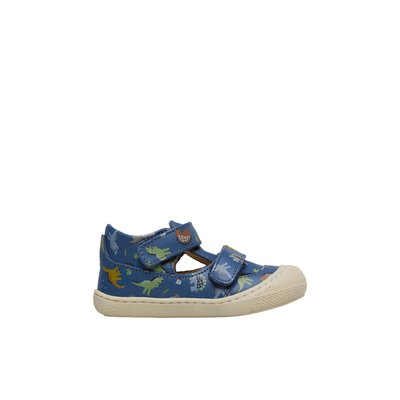 Sandales semi-fermées en cuir avec imprimé dinosaures PUFFY NATURINO