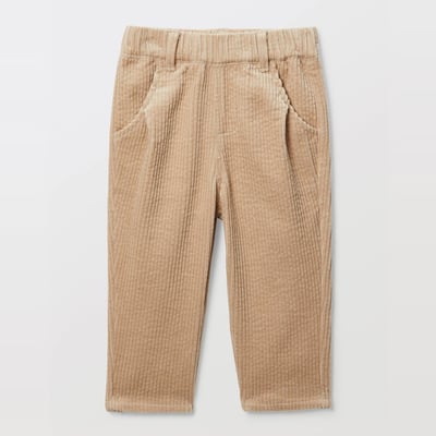 Pantalon taille élastique uni en gros velours en coton BIO GOTS BOUT'CHOU