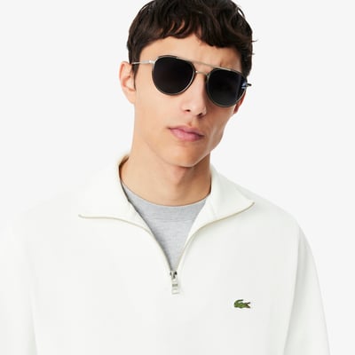 Sweatshirt zippé interlock col montant LACOSTE