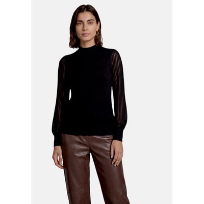 Pull-over en fine maille à manches en dentelle ZERO