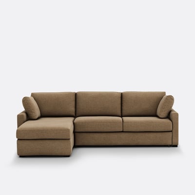 Canapé d'angle, convertible, 4 places, en texturé chiné, mousse, TIMOR LA REDOUTE INTERIEURS