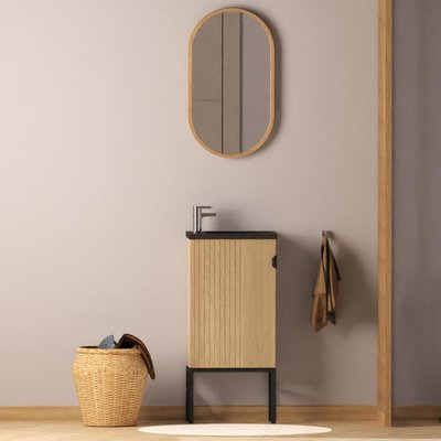 Ensemble meuble lave-mains sur pieds + miroir STUDIO MOB IN