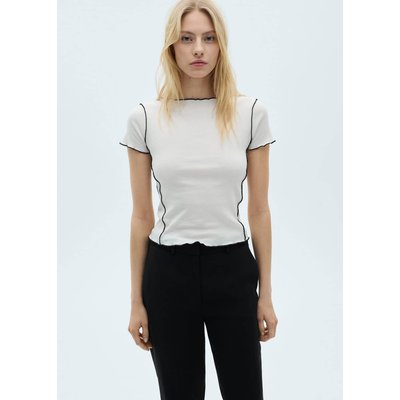 T-shirt crop liserés contrastés MANGO