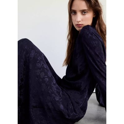 Robe jacquard floral manches cloche MANGO