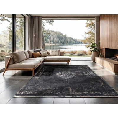 Tapis de salon et chambre tissé plat MEDAILLON NOVATREND