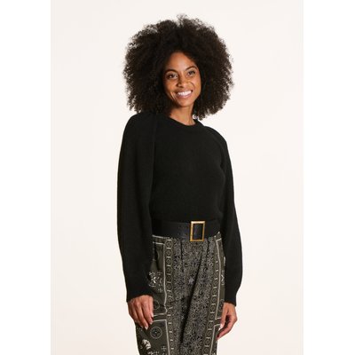 Pull court en maille épaisse manches longues col rond LA FEE MARABOUTEE