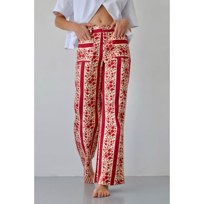 Jean droit bandes fleuries VALERIA MINDTRAVELER