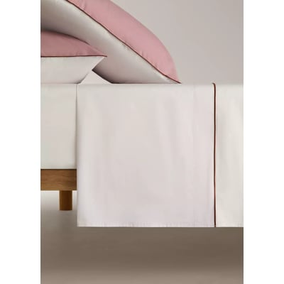 Drap plat percale de coton couleur réversible Lit 200 cm MANGO HOME