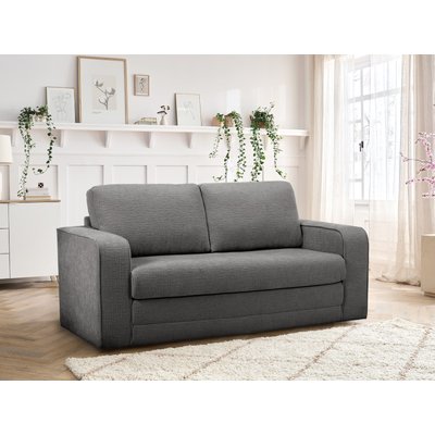 Canapé droit convertible 2 places en tissu texturé, COME BOBOCHIC