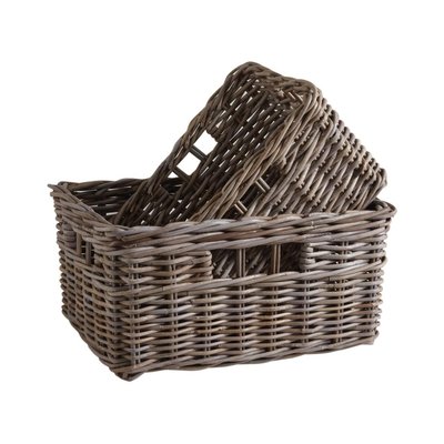 Corbeille de rangement en poelet gris (Lot de 2) AUBRY GASPARD