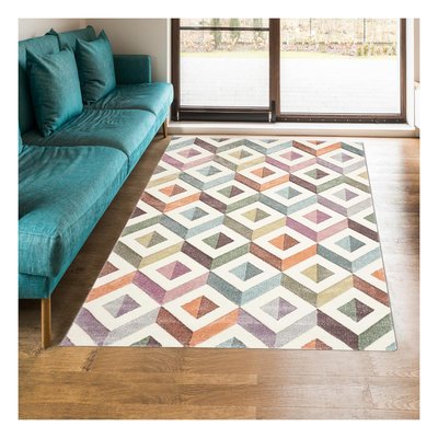 Tapis salon et chambre tissé motif géométrique SCANCOLOR UN AMOUR DE TAPIS
