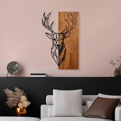 Décoration murale métal et bois – cerf PIER IMPORT