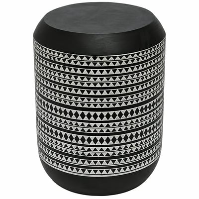 Table d'appoint noire à motifs ethniques MALMOE PIER IMPORT