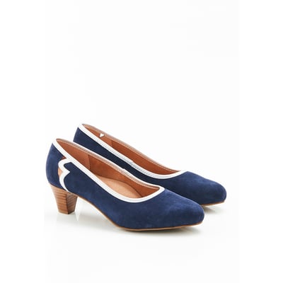 Derby En Cuir Bleu Marine à Lacets Pour Femme - Talons 3 Cm - Taille 37 - Damart