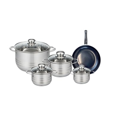 Batterie 1 poêle 20cm + 4 faitouts 12/14/16/24cm PRIMA BRILLANT ELO