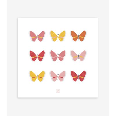 Affiche papillons HELLO SPRING LILIPINSO