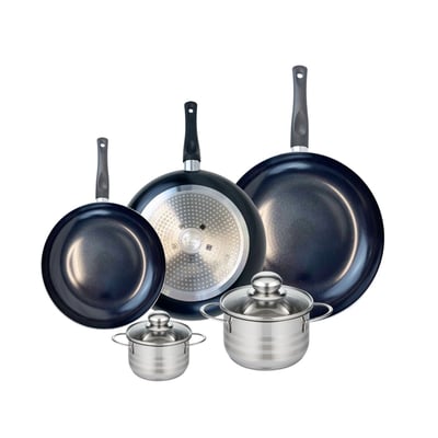 Batterie 3 poêles 24/28/32cm + 2 faitouts 12/16cm PRIMA BRILLANT ELO