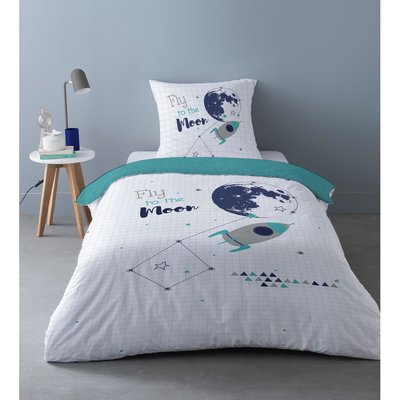 Parure de lit enfant design Captain Spacey - 100% Coton TOILINUX