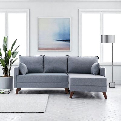 Canapé d'angle convertible bleu gris - côté droit SPLIT PIER IMPORT