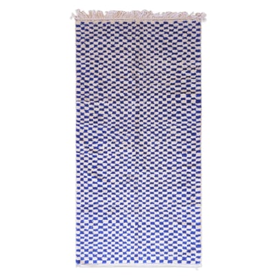 Tapis berbère authentique et graphique à carreaux laine 158 x 327 cm AFK LIVING