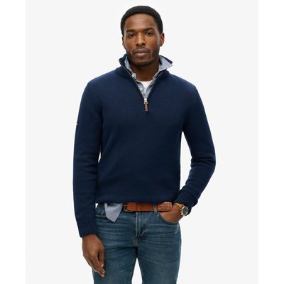 Pull à col zippé en maille de coton Classics SUPERDRY