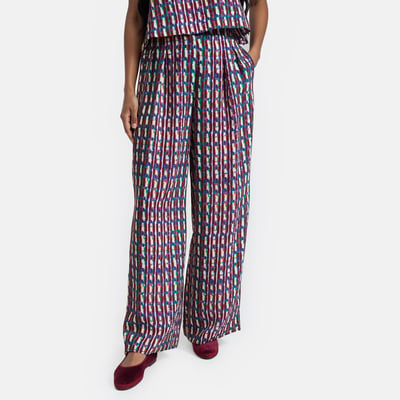Printed Elasticated Waist Wide Leg Trousers LA REDOUTE COLLECTIONS