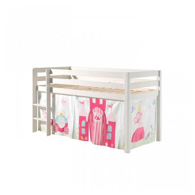 Lit sureleve en avec sommier + Rideau de lit Princess VIPACK