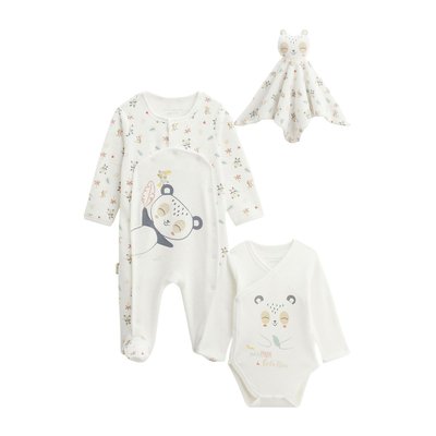 Kit naissance 3 pièces pyjama, body et doudou bébé Baby Panda PETIT BEGUIN