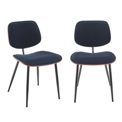 Lot de 2 Chaises en Velours avec Finition Bois - Olympia SIGNATURE